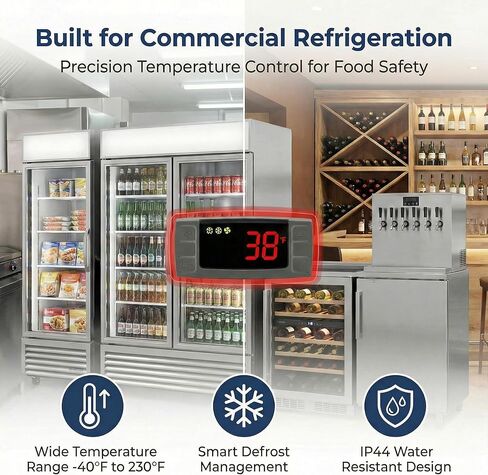 Replacement for Dixell XR06CX-4N1F1 Temperature Controller, Digital Thermostat for 120V Commercial Refrigerator & Freezer, Dual NTC Input, Compressor Fan Defrost Control in Saudi Arabia
