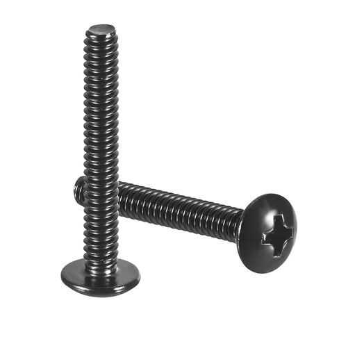 uxcell #6-32 x 1-1/4" Truss Head Phillips Machine Screws, Full Thread, Phillips Drive, 304 Stainless Steel 18-8, Black Oxide Finish, Quantity 50 in Saudi Arabia
