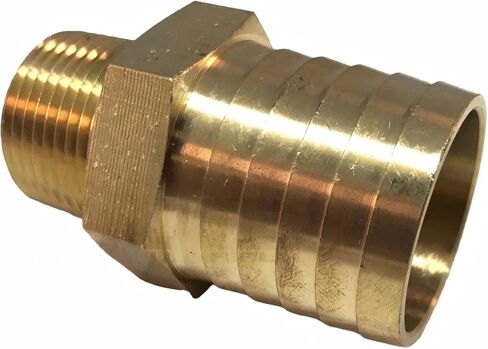 1.25 بوصة خرطوم بارب × 3/4 ذكر NPT تركيب الأنابيب النحاسية - لهواء وقود الغاز والماء - أقصى ضغط 150 رطل لكل بوصة مربعة - -40f - 160f - استبدال خرطوم محول ذكر صلب in Kuwait