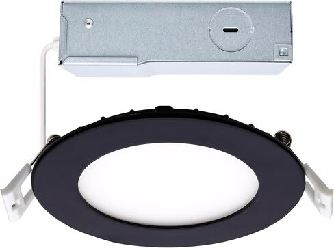 Satco S11874R1 10W LED Direct Wire Downlight, 4 in., Remote Driver, Selectable CCT 2700K-5000K Warm White to Natural Light, 850 Lumens, Black, 120V, 65W Incandescent Equivalent, Wet Location in Saudi Arabia