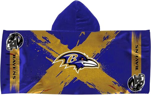 منشفة Northwest Baltimore Ravens NFL Cross Out للشباب ذات القلنسوة المصنوعة من الألياف الدقيقة مقاس 22 × 51 بوصة in Saudi Arabia