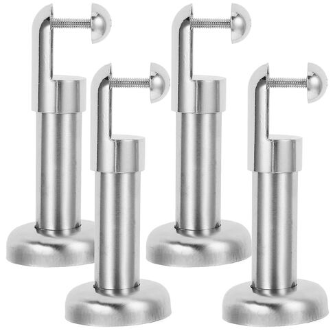 SAFIGLE 4pcs 304 Stainless Steel Toilet Partition Support Feet Bracket Set with Screws, 10cm Public Restroom Stall Hardware for Bathroom Partition Stability in Saudi Arabia