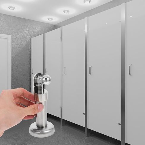 SAFIGLE 4pcs 304 Stainless Steel Toilet Partition Support Feet Bracket Set with Screws, 10cm Public Restroom Stall Hardware for Bathroom Partition Stability in Saudi Arabia