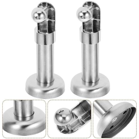 SAFIGLE 4pcs 304 Stainless Steel Toilet Partition Support Feet Bracket Set with Screws, 10cm Public Restroom Stall Hardware for Bathroom Partition Stability in Saudi Arabia