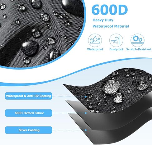 Outdoor Refrigerator Cover,600D Heavy Duty 100% Waterproof Upright Freezer Cover,Outside Stand Up Fridge Covers.Front Can Be Rolled-Up by Zippers.(Black,20" W x 20" D x 33" H) in Kuwait