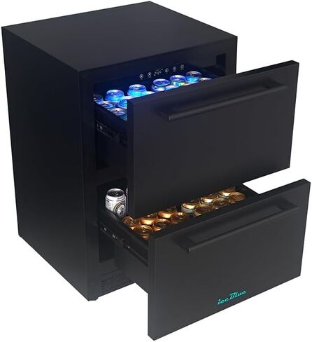 Iceblue Wine Fridge, Digital Temperature Control White & Red Wine 6 Bottle Wine Cooler with Wine Rack, Champagne Wine Cooler Refrigerator for Bar, Home,Kitchen,Gift (Black) in Kuwait