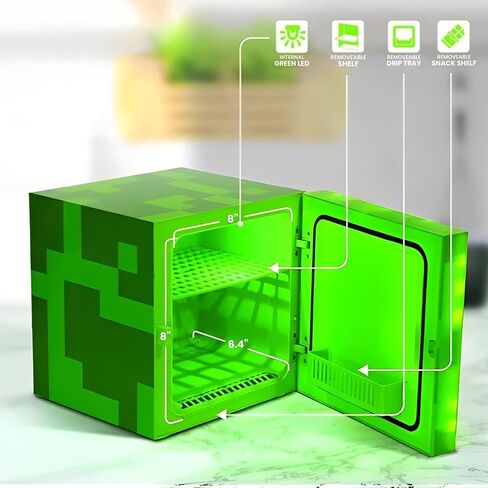 Minecraft Green Creeper 9 Can Mini Fridge 6.7L 10.4 x 10 x 10 in Kuwait