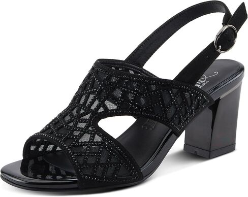 Azura WISP WISP Microsuede Buckle Sandals-كعب 3 بوصات ، تصميم هندسي ، تصميم جلدي ، طبقة متشابكة in Kuwait