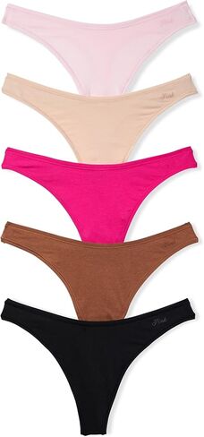 Victoria's Secret PINK Women's Cotton Thong Underwear, Panties for Women, Pink Basic, (XL) in Saudi Arabia