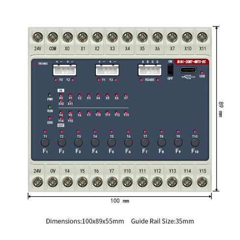 DC 24V Control Small PLC FX1S-20MT Programmable Logic Controller With 10 Input 10 Transistor Output, 2 High-Speed Pulse 100KHz For Encoder Sevor and Stepper, 1 Channel RS485 (Mini-20MT-4MTS-DC) in Saudi Arabia