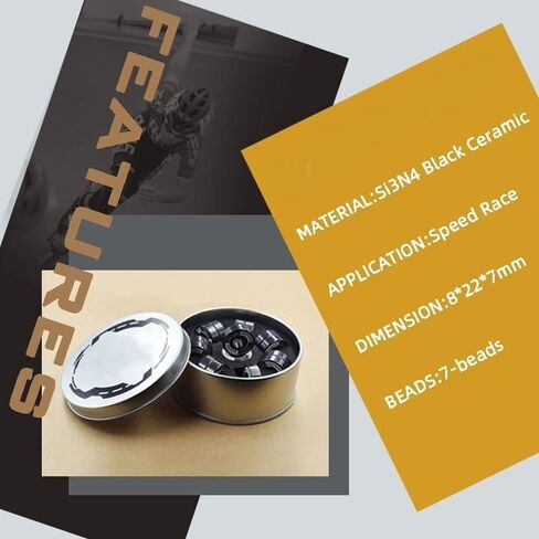 7 Balls Black Ceramic Bearing for Inline Speed Skates 608 High Bearings for Race Skate Shoes in Saudi Arabia