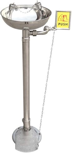 304 Stainless Steel Foot-Operated Eye Washer, Laboratory Urgent Vertical Eyewash Industry Laboratory Emergency Cleaning Device in Saudi Arabia
