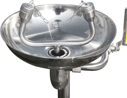 304 Stainless Steel Foot-Operated Eye Washer, Laboratory Urgent Vertical Eyewash Industry Laboratory Emergency Cleaning Device in Saudi Arabia