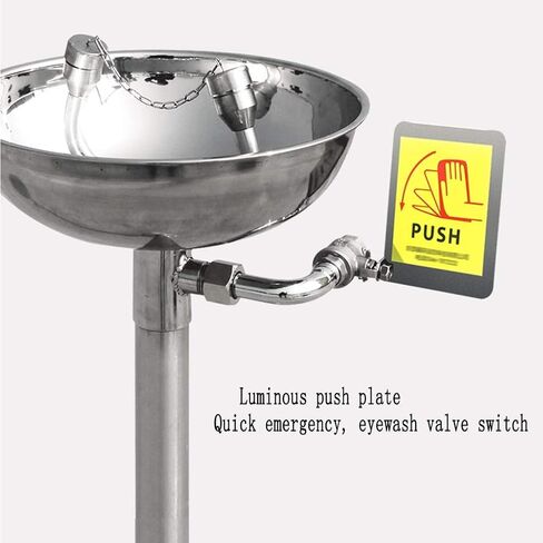 304 Stainless Steel Foot-Operated Eye Washer, Laboratory Urgent Vertical Eyewash Industry Laboratory Emergency Cleaning Device in Saudi Arabia