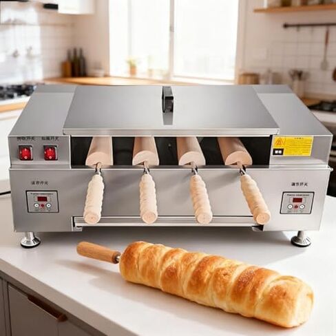 Commercial Chimney Cake Oven Maker, 3000W Electric Toaster with Digital Display, Ideal for Making Chimney Cake Rolls & Ice Cream Cones, Perfect for Bakery & Catering. in Saudi Arabia
