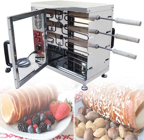 Commercial 3000W Chimney Cake Machine Oven - 16 Roller Electric Toaster for Restaurant, Home Kitchen & Snack Bar - Perfect Chimney Bread Roll Grill Maker in Saudi Arabia
