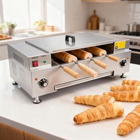 Commercial Chimney Cake Oven Maker, 3000W Electric Toaster with Digital Display, Ideal for Making Chimney Cake Rolls & Ice Cream Cones, Perfect for Bakery & Catering. in Saudi Arabia