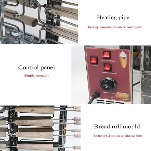 Commercial 3000W Chimney Cake Machine Oven - 16 Roller Electric Toaster for Restaurant, Home Kitchen & Snack Bar - Perfect Chimney Bread Roll Grill Maker in Saudi Arabia