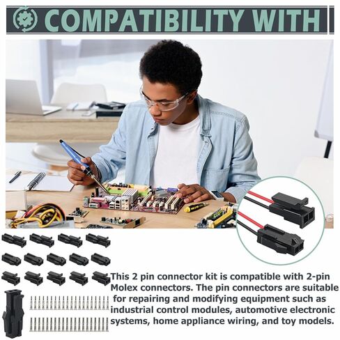 10 مجموعات متوافقة مع موليكس مايكرو فيت 3.0 ثنائي الصف (دائرتين) مقابس ذكر وأنثى مع كتل طرفية in Kuwait