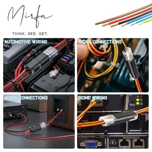 2026 Upgraded 50pcs Double-Wire Quick Connect Plugs, Locking Buckle Snap-On Blocks for LED Strip Lights, No Soldering Wire Connectors for Low-Voltage DIY Crafting and Model Kits (Pack of 50) in Kuwait