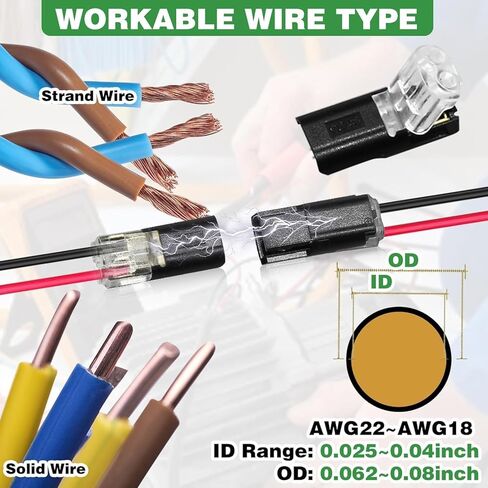 2026 Upgraded 50pcs Double-Wire Quick Connect Plugs, Locking Buckle Snap-On Blocks for LED Strip Lights, No Soldering Wire Connectors for Low-Voltage DIY Crafting and Model Kits (Pack of 50) in Kuwait