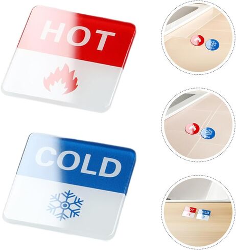 Garneck 16pcs Acrylic Hot Cold Faucet Signs Self-adhesive Water Temperature Labels for Bathroom Wall Hotel Kitchen Sinks Washroom Indicators Easy Installation in Saudi Arabia