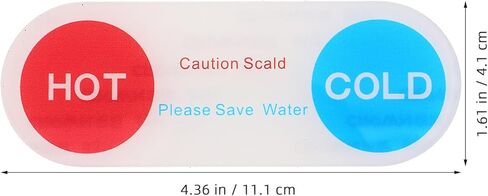 10pcs Acrylic Hot and Cold Water Indicator Stickers Faucet Labels for Hotels Bathrooms Showers and Identify Water Marking Signs in Saudi Arabia