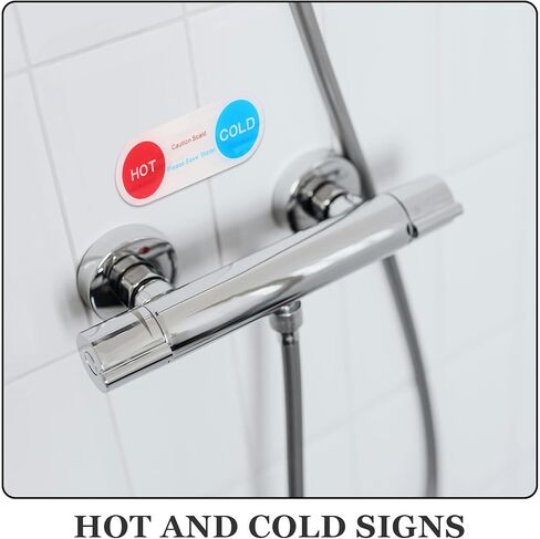 10pcs Acrylic Hot and Cold Water Indicator Stickers Faucet Labels for Hotels Bathrooms Showers and Identify Water Marking Signs in Saudi Arabia