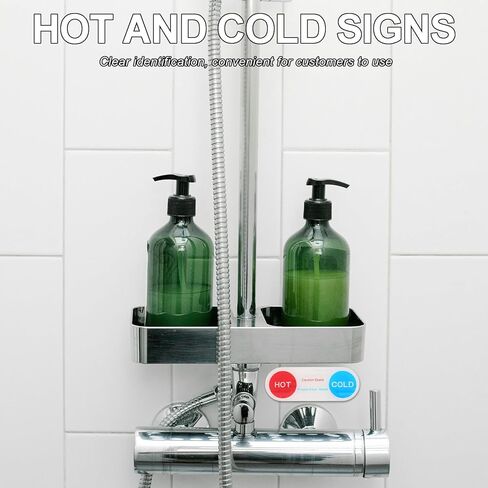 10pcs Acrylic Hot and Cold Water Indicator Stickers Faucet Labels for Hotels Bathrooms Showers and Identify Water Marking Signs in Saudi Arabia