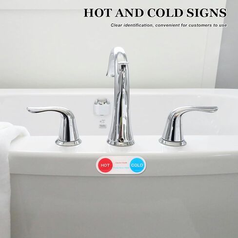 10pcs Acrylic Hot and Cold Water Indicator Stickers Faucet Labels for Hotels Bathrooms Showers and Identify Water Marking Signs in Saudi Arabia