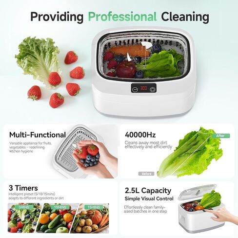 منظف ​​المجوهرات بالموجات فوق الصوتية ، آلة نظافة خاتم Kunphy 46 كيلو هرتز ، منظف مجوهرات متعدد الأغراض مهني مع عملية واحدة ، منظف صوتي للحلقات ، قلادة ، فضية ، أبيض ذهبي in Kuwait