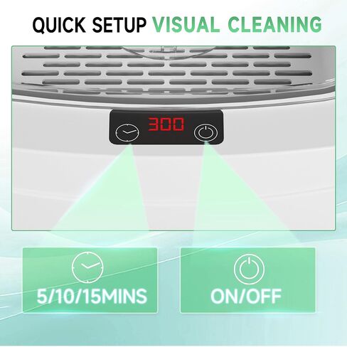 منظف ​​المجوهرات بالموجات فوق الصوتية ، آلة نظافة خاتم Kunphy 46 كيلو هرتز ، منظف مجوهرات متعدد الأغراض مهني مع عملية واحدة ، منظف صوتي للحلقات ، قلادة ، فضية ، أبيض ذهبي in Kuwait