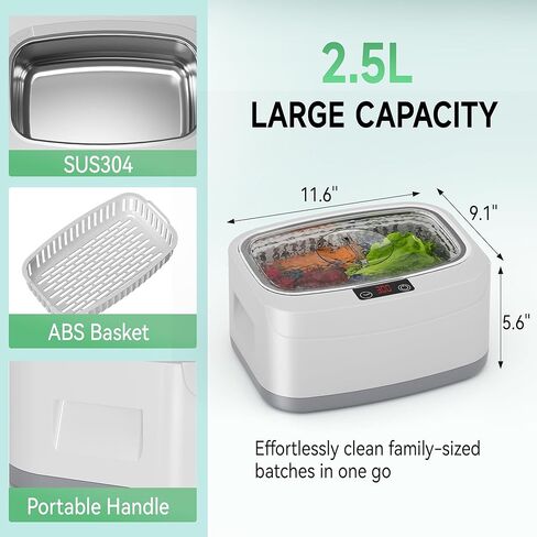 منظف ​​المجوهرات بالموجات فوق الصوتية ، آلة نظافة خاتم Kunphy 46 كيلو هرتز ، منظف مجوهرات متعدد الأغراض مهني مع عملية واحدة ، منظف صوتي للحلقات ، قلادة ، فضية ، أبيض ذهبي in Kuwait