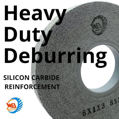 WA 8" Inch Bench Grinding Wheel, High-Density Nylon Fiber Silicon Carbide, Deburring Buffing Polishing Wheel with Adjustable Arbor, for Bench Grinder, 3500 RPM (8"x1"x3") in Kuwait