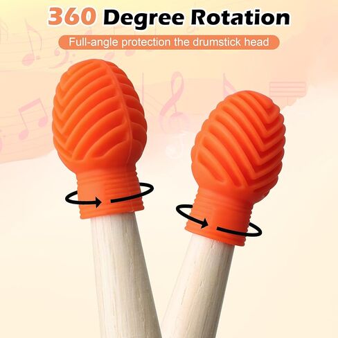 8+2 PCS Drumstick Dampeners Set for Silencing Drumming Practice, Silicone Drumstick Tips Replace Your Drum Practice Pad include 2PCS Drumsticks, 8PCS Silicone Drumstick Tips in 4 Colors in Kuwait