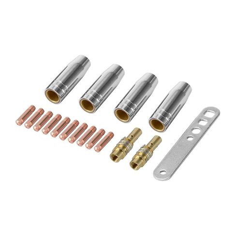 17Pcs/Set 15Ak Welding Nozzle Contact Tips 0.8X25Mm M6 Gas Connector Holder Set Nozzle in Saudi Arabia