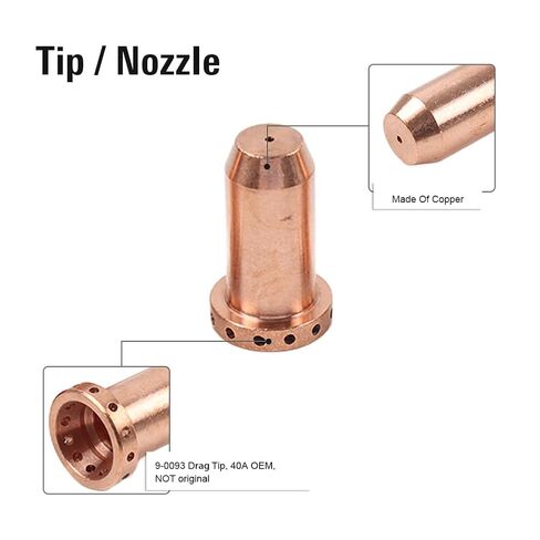 5Pcs Plasma Nozzle Tips Cutting Torch Electrode Consumables Copper for SL40 9-0093 in Saudi Arabia