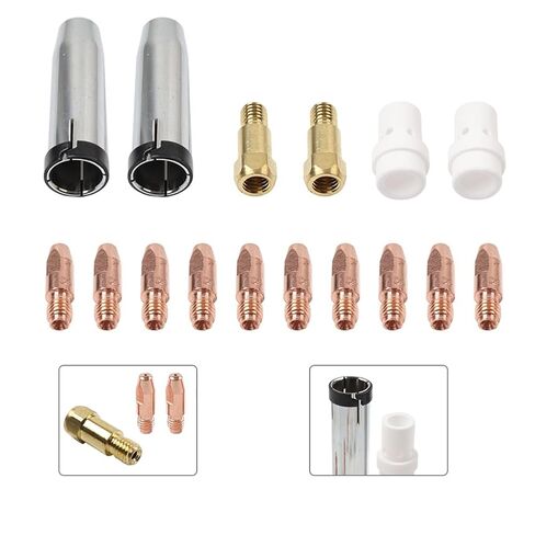 10Pcs Welding Gun Accessory Kit Gontact Tips Gas Nozzle 0.035" for MB 36KD Mig in Saudi Arabia