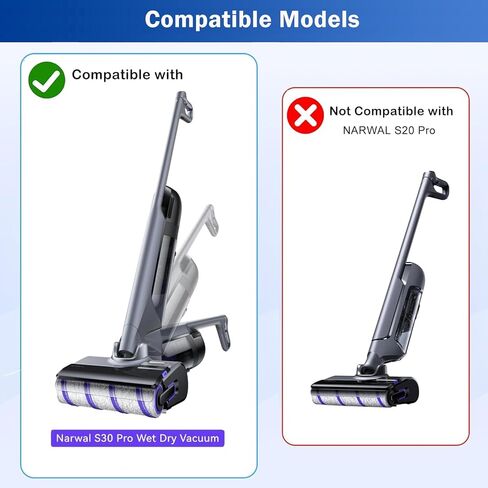 S30 Pro Accessories for NARWAL S30 Pro Wet Dry Vacuum Cleaner, NARWAL Replacement Parts inclue 3 HEPA Filters & 3 Brush Rollers in Kuwait