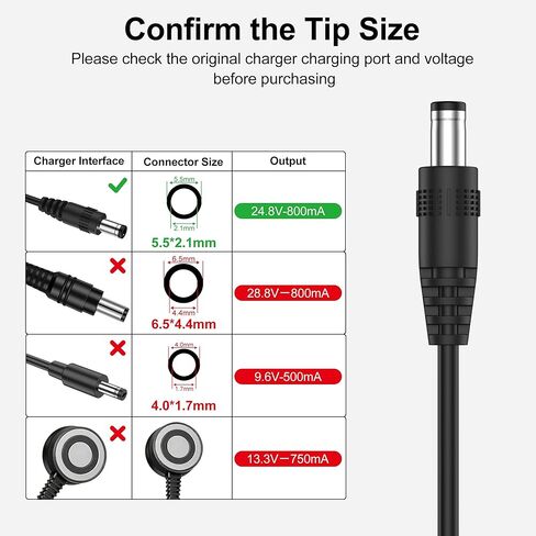 Vanjua 24.8V Charger Replacement for Shark DK33-248080H-U Cordless Vacuum Adapter, Compatible with Shark Rocket Pet Pro IX141 IX141H IX140H IZ362H IZ363H IZ163H IZ142 IZ162H XBCHGX140 XSBT620 in Saudi Arabia