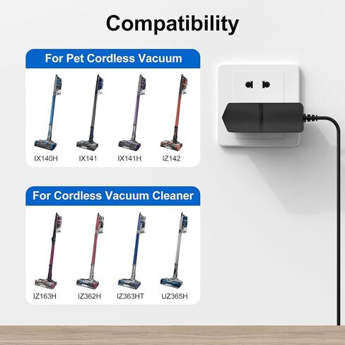 Vanjua 24.8V Charger Replacement for Shark DK33-248080H-U Cordless Vacuum Adapter, Compatible with Shark Rocket Pet Pro IX141 IX141H IX140H IZ362H IZ363H IZ163H IZ142 IZ162H XBCHGX140 XSBT620 in Saudi Arabia