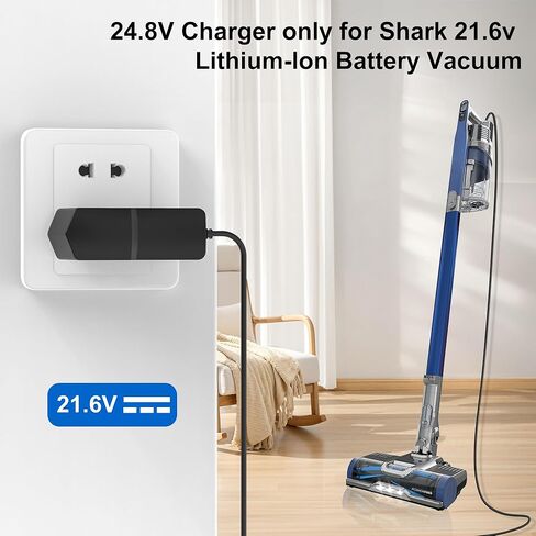 Vanjua 24.8V Charger Replacement for Shark DK33-248080H-U Cordless Vacuum Adapter, Compatible with Shark Rocket Pet Pro IX141 IX141H IX140H IZ362H IZ363H IZ163H IZ142 IZ162H XBCHGX140 XSBT620 in Saudi Arabia