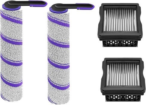 مجموعة الملحقات البديلة للمكنسة الكهربائية NARWAL S30 Pro / S30 الكهربائية الرطبة والجافة: 4 قطع غيار، 2 فرشاة رئيسية، 2 مرشحات ملحقات احتياطية in Kuwait