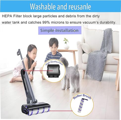 مجموعة الملحقات البديلة للمكنسة الكهربائية NARWAL S30 Pro / S30 الكهربائية الرطبة والجافة: 4 قطع غيار، 2 فرشاة رئيسية، 2 مرشحات ملحقات احتياطية in Kuwait