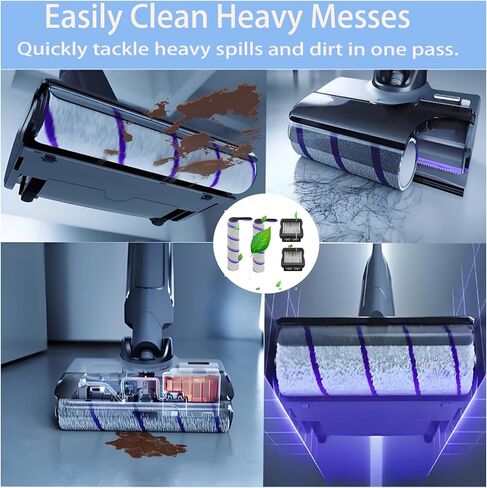 مجموعة الملحقات البديلة للمكنسة الكهربائية NARWAL S30 Pro / S30 الكهربائية الرطبة والجافة: 4 قطع غيار، 2 فرشاة رئيسية، 2 مرشحات ملحقات احتياطية in Kuwait