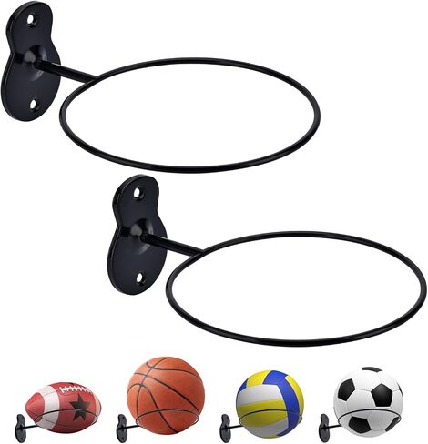 حامل كرة السلة يثبت على الحائط، حامل كرة معدني بقطر 7 بوصة، تخزين الكرة لكرة السلة، كرة القدم، الكرة الطائرة، كرة القدم، عرض حامل الكرة لمنظم الملحقات الرياضية (لفة، عبوتان) in Kuwait