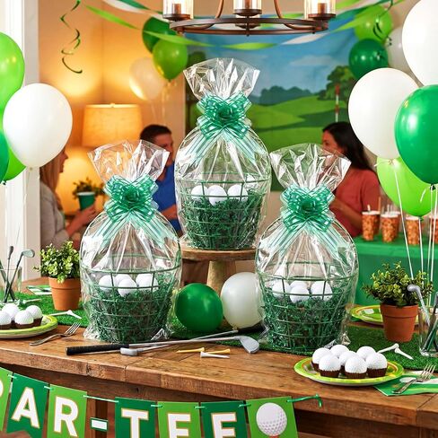 3 Sets 22 Pcs Golf Gift Baskets for Men Golfers Golf Lovers Gifts with Metal Ball Baskets with Handle Balls Gift Bags Raffia for Birthday Gifts Tournament Prizes in Saudi Arabia