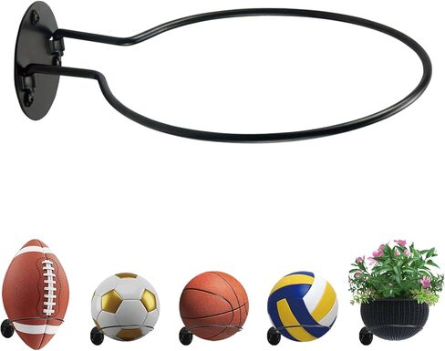 Wall Mount Ball Display Rack, Sports Ball Storage Holder for Basketball, Football, Soccer, Volleyball Collection,Sports Accessories Organizer in Saudi Arabia