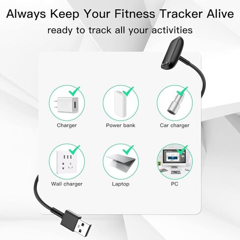 كابل شاحن حائط سريع بديل لـ Fitbit Charge 6/Charge 5/Luxe Fitness Tracker (3.3 قدم/1 حزمة) in Kuwait