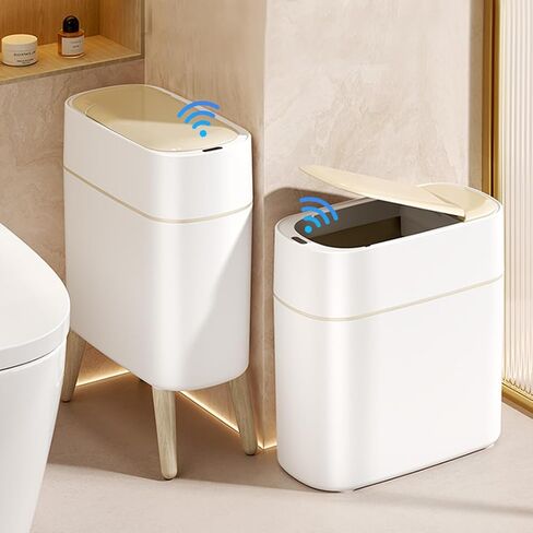 LALASTAR Small Bathroom Trash Can Automatic Touchless, Bathroom Garbage Can with a Lid, Motion Sensor trashcan for Bedroom, Kitchen, Office, 2.5 Gallon, White in Saudi Arabia
